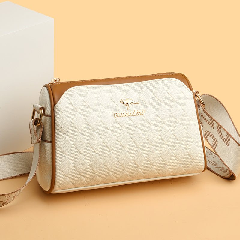 Edgar | [Das beste Geschenk für sie] Modische 3-lagige Umhängetasche mit Rautenmuster und großem Fassungsvermögen