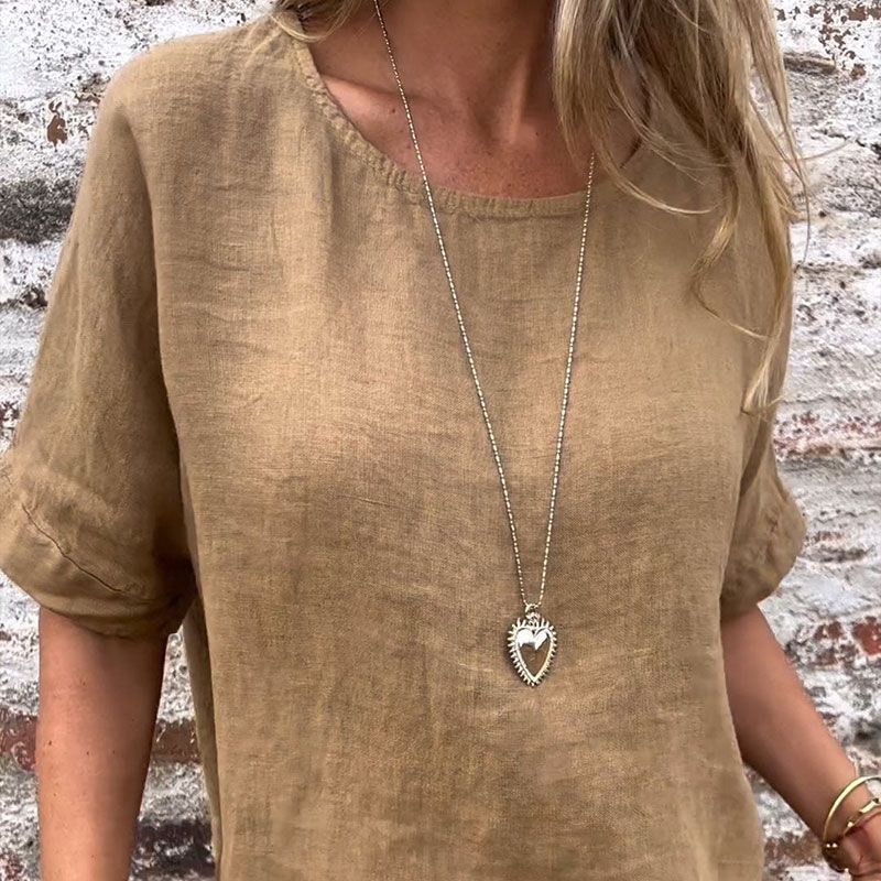 Giohanni | Bluse mit Rundhalsausschnitt und halblangen Ärmeln für Damen