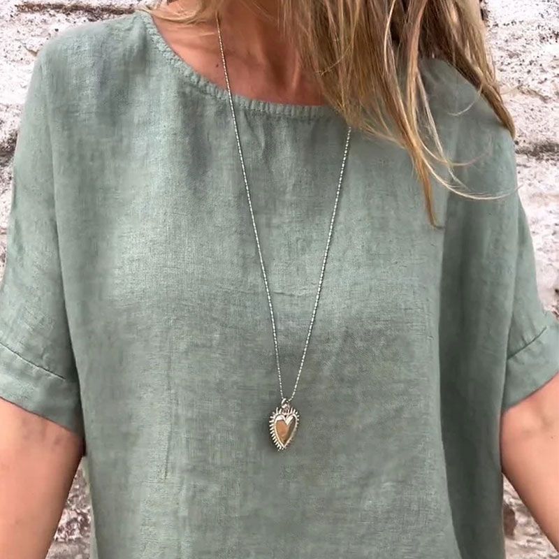 Giohanni | Bluse mit Rundhalsausschnitt und halblangen Ärmeln für Damen