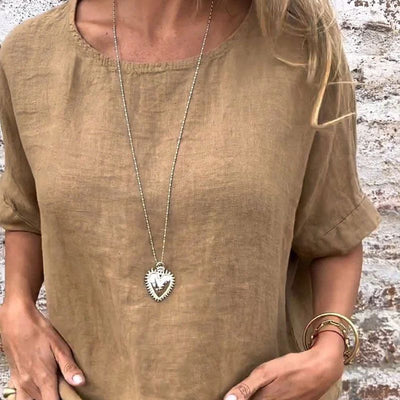 Giohanni | Bluse mit Rundhalsausschnitt und halblangen Ärmeln für Damen