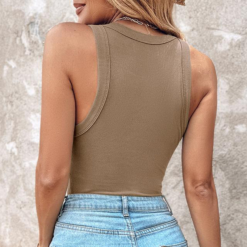 Karen | Geripptes Tanktop mit integriertem BH für Frauen
