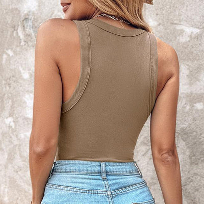 Karen | Geripptes Tanktop mit integriertem BH für Frauen