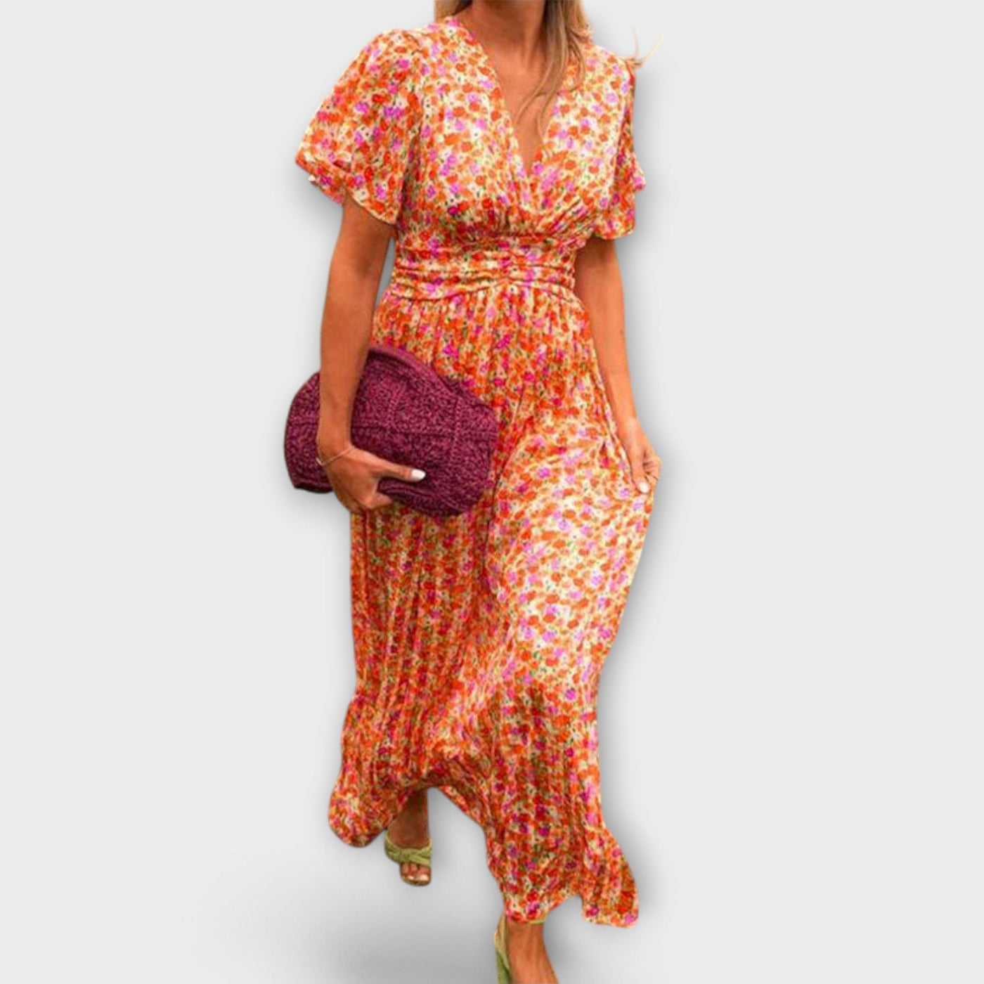 Elsie - Zeitloses V-Ausschnitt Kleid