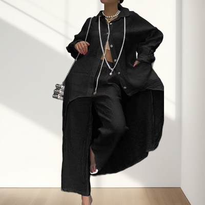 Chloe | Zweiteiliges Damenset bestehend aus Langarmhemd und Hose