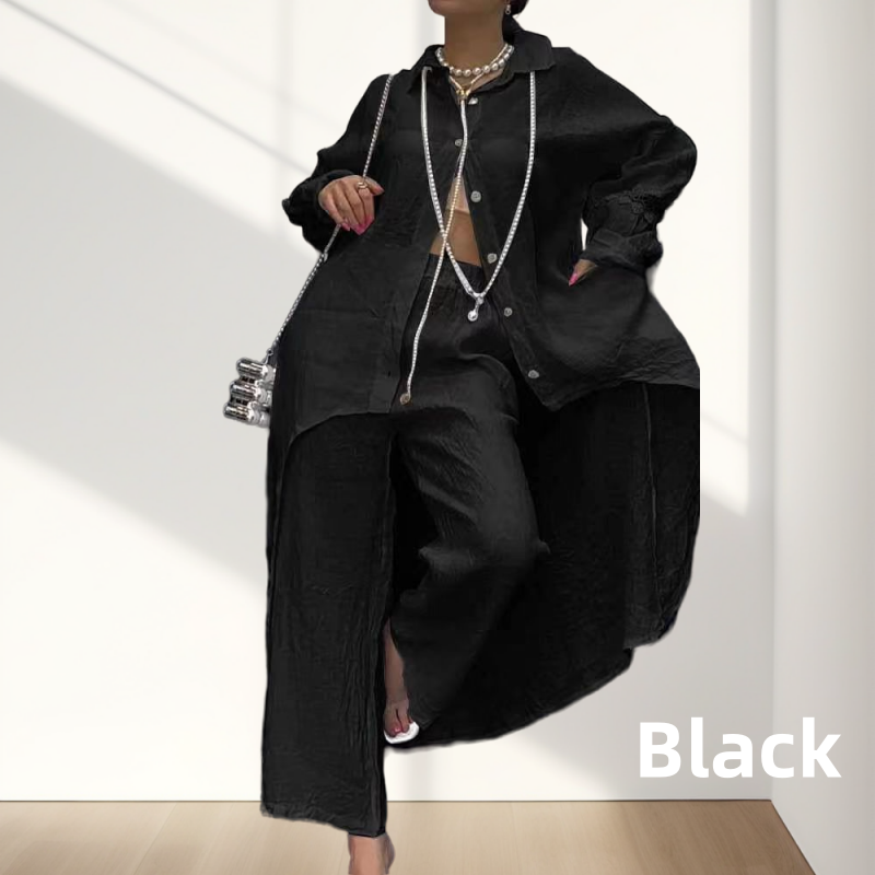 Chloe | Zweiteiliges Damenset bestehend aus Langarmhemd und Hose