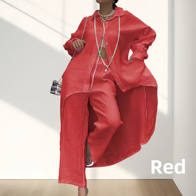 Chloe | Zweiteiliges Damenset bestehend aus Langarmhemd und Hose