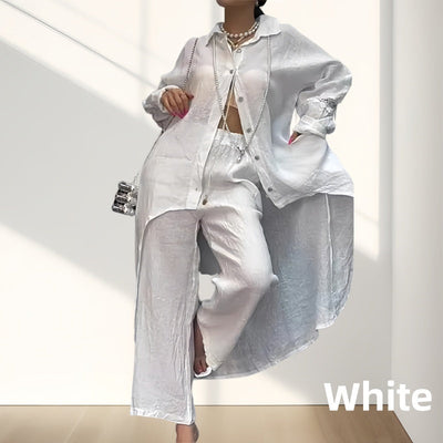 Chloe | Zweiteiliges Damenset bestehend aus Langarmhemd und Hose