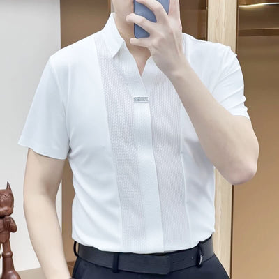 Micheal | Herren Business Casual Patchwork Hemd