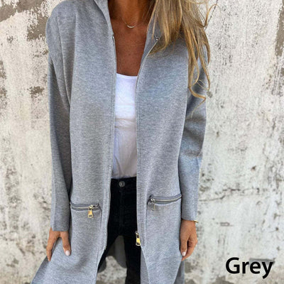 Ivana | Modische lässige Kapuzenpullover mit langen Ärmeln und Reißverschluss