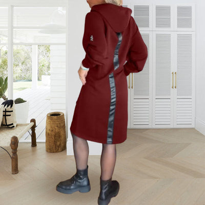 Xavier | Damen Kapuzenkleid mit Baumwollfutter und Taschen