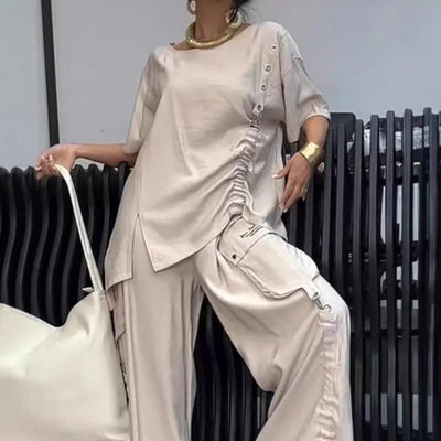 Rivka | Zweiteiliger Damenanzug mit Rundhals-T-Shirt und Hose