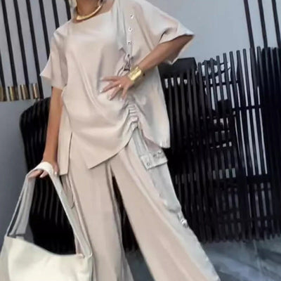 Rivka | Zweiteiliger Damenanzug mit Rundhals-T-Shirt und Hose