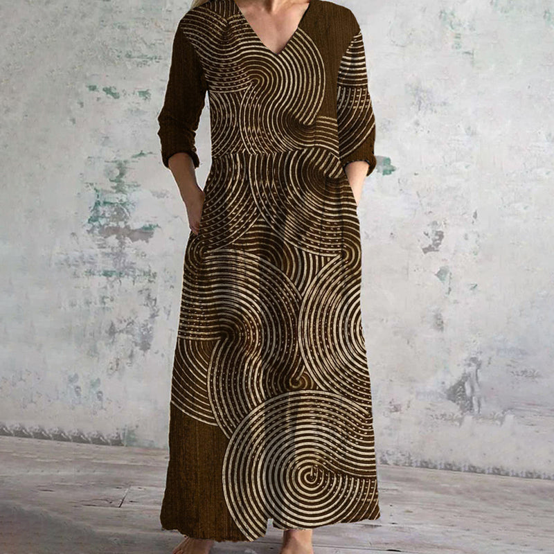 Manuela – Langärmeliges Vintage-Ethno-Kleid