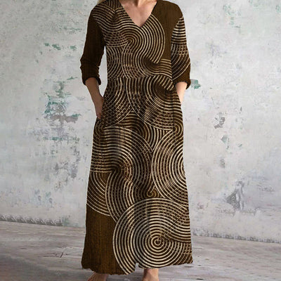 Manuela – Langärmeliges Vintage-Ethno-Kleid