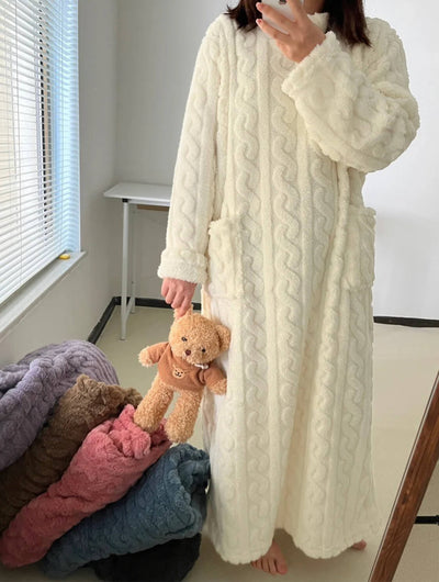 Sage |  Winterwäsche aus Fleece in Korallenfarbe