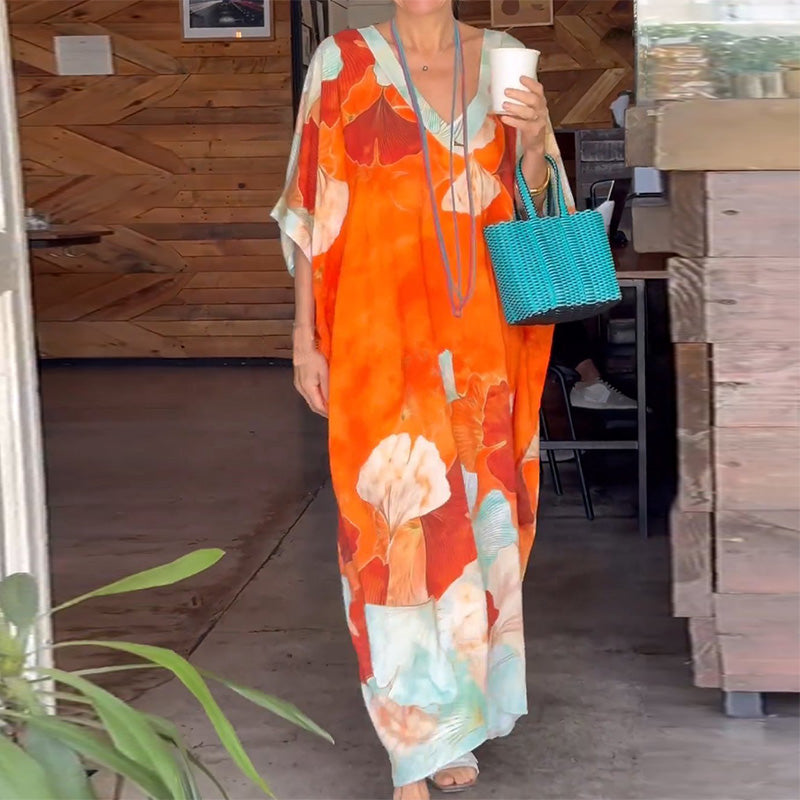 Lonnie | Plus Size Blumenkleid mit langen Ärmeln