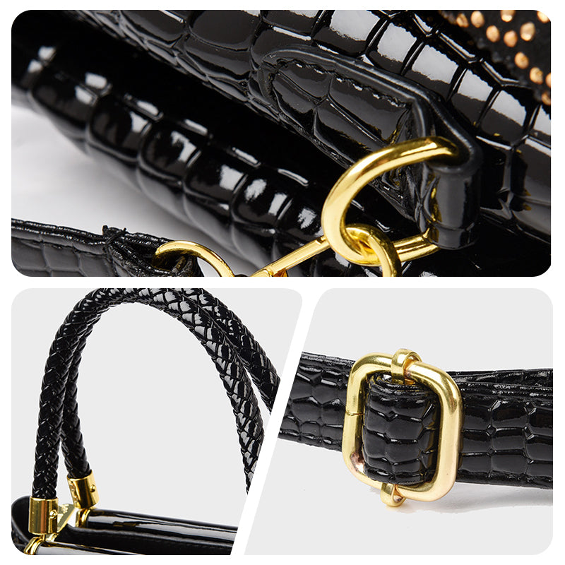 Sutton | Luxus Damenhandtasche mit 3 Fächern und Schulterriemen