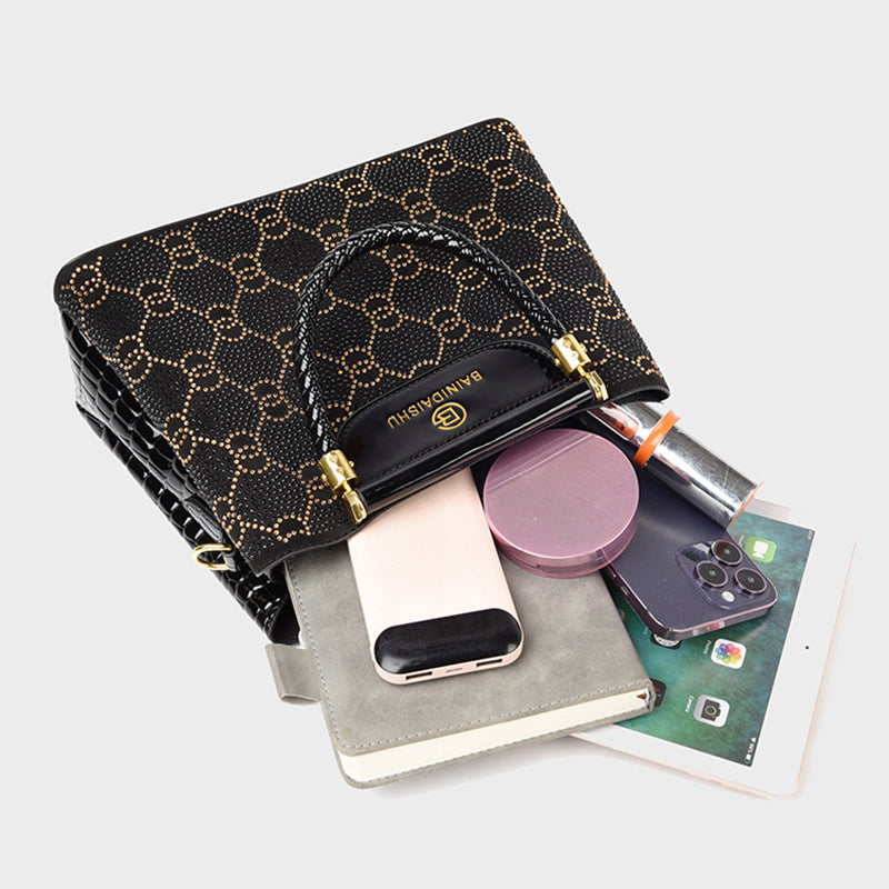 Sutton | Luxus Damenhandtasche mit 3 Fächern und Schulterriemen