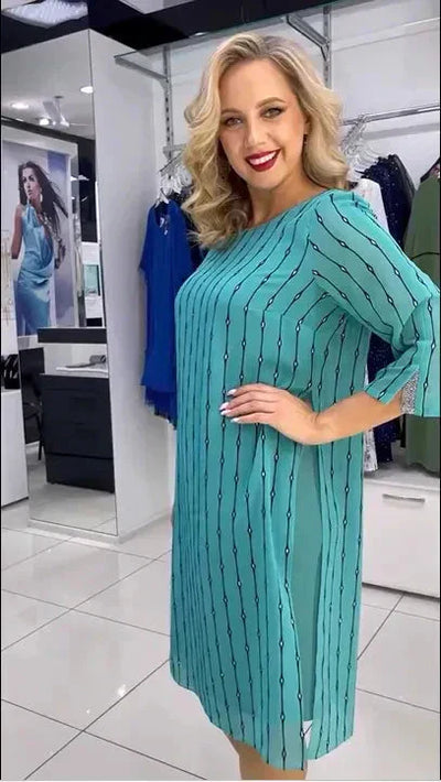 Kyla | Modisches Damenkleid mit Rundhalsausschnitt