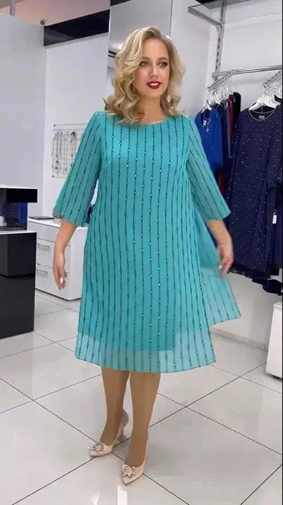 Kyla | Modisches Damenkleid mit Rundhalsausschnitt