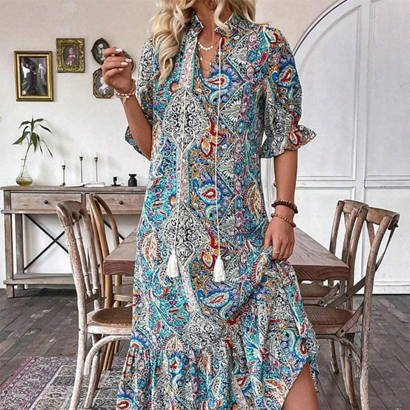Zhavia | Elegante Boho-Kleider mit Blumenprint