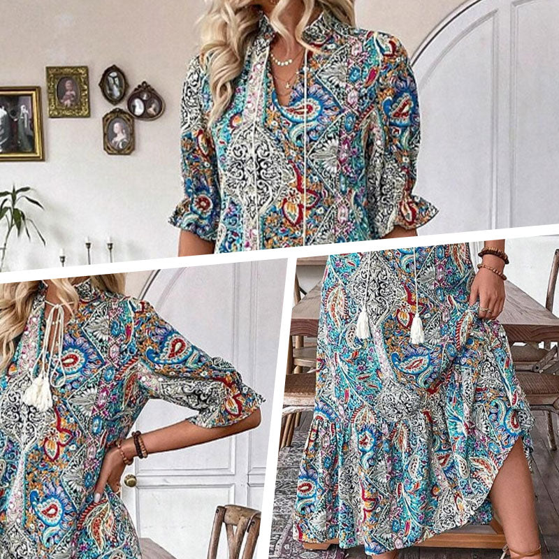 Zhavia | Elegante Boho-Kleider mit Blumenprint