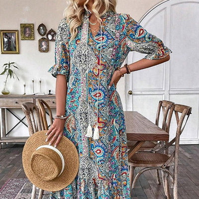 Zhavia | Elegante Boho-Kleider mit Blumenprint