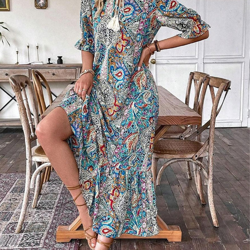 Zhavia | Elegante Boho-Kleider mit Blumenprint