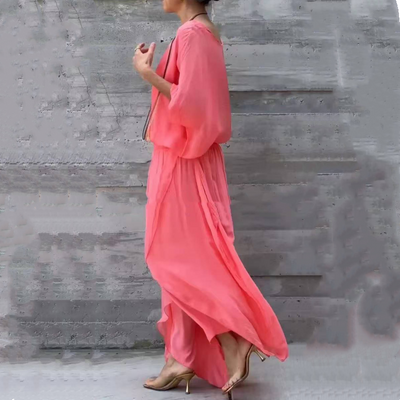 Jas | Zweiteiliges Chiffon-Loose-Top und weite Hose