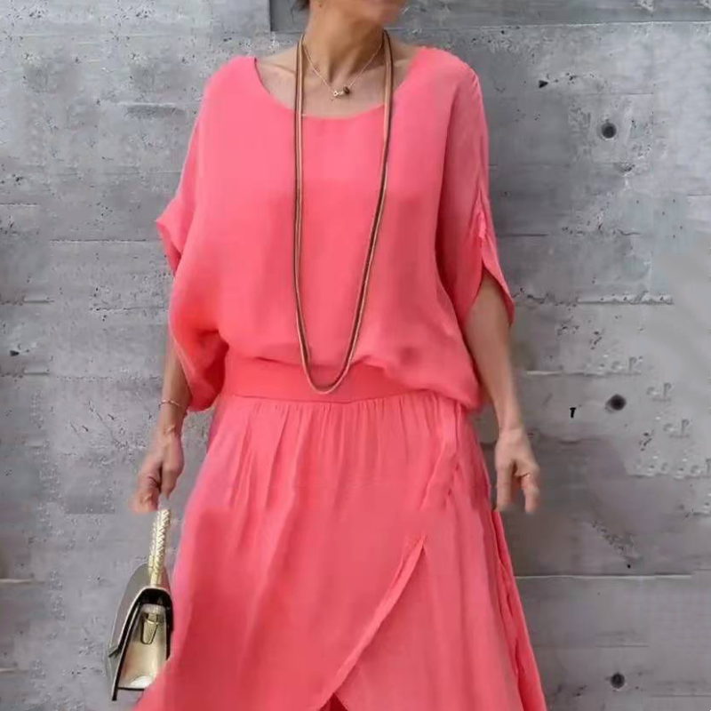 Jas | Zweiteiliges Chiffon-Loose-Top und weite Hose