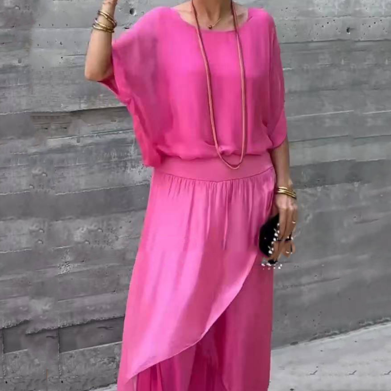 Jas | Zweiteiliges Chiffon-Loose-Top und weite Hose