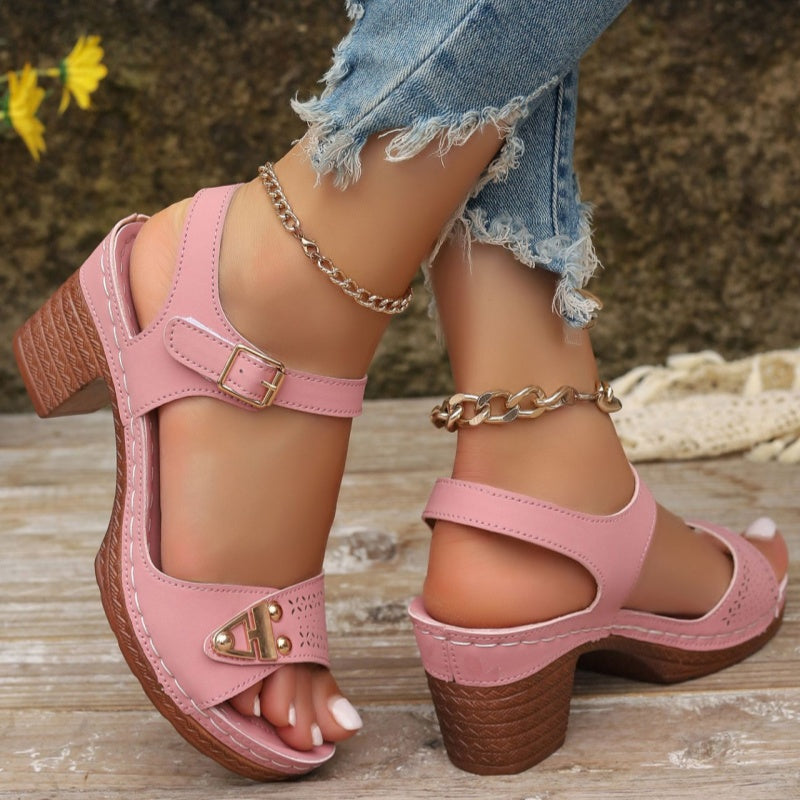 Lana | Damen Chunky High Heel Sandalen für den Sommer