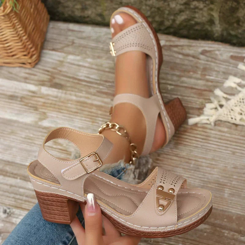 Lana | Damen Chunky High Heel Sandalen für den Sommer