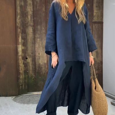 Karissa | 2-teiliges Set mit losen Taschen und V-Ausschnitt für Damen