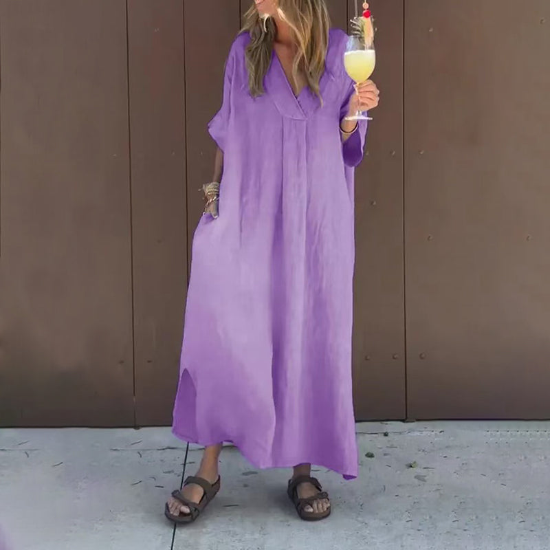 Richarda | Lässiges V-Ausschnitt-Kleid mit Fluss für Damen