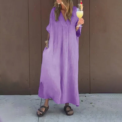 Richarda | Lässiges V-Ausschnitt-Kleid mit Fluss für Damen