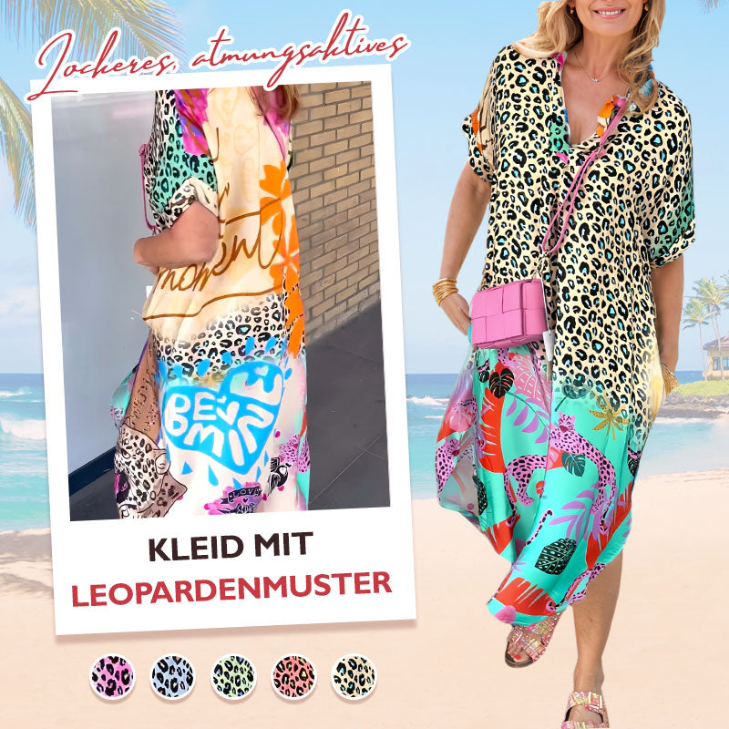 Sawyer | Lockeres, atmungsaktives Kleid mit Leopardenmuster