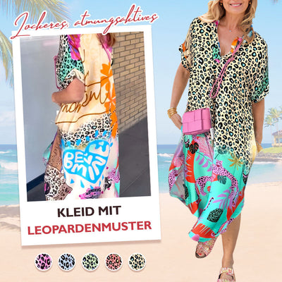 Sawyer | Lockeres, atmungsaktives Kleid mit Leopardenmuster