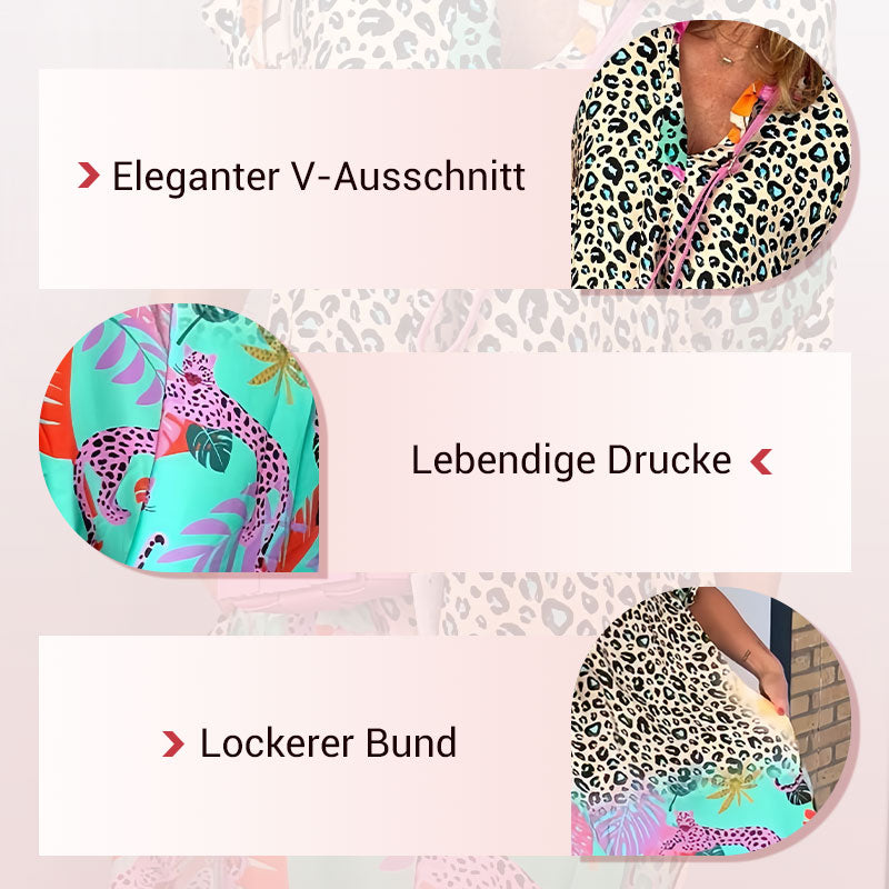 Sawyer | Lockeres, atmungsaktives Kleid mit Leopardenmuster