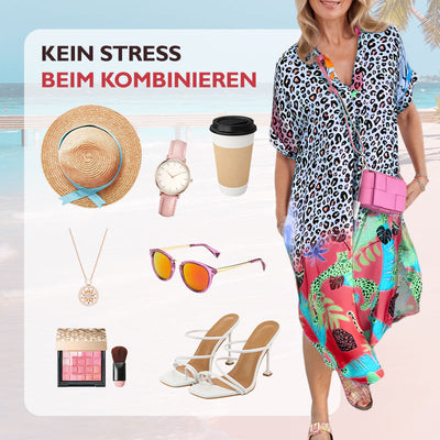 Sawyer | Lockeres, atmungsaktives Kleid mit Leopardenmuster