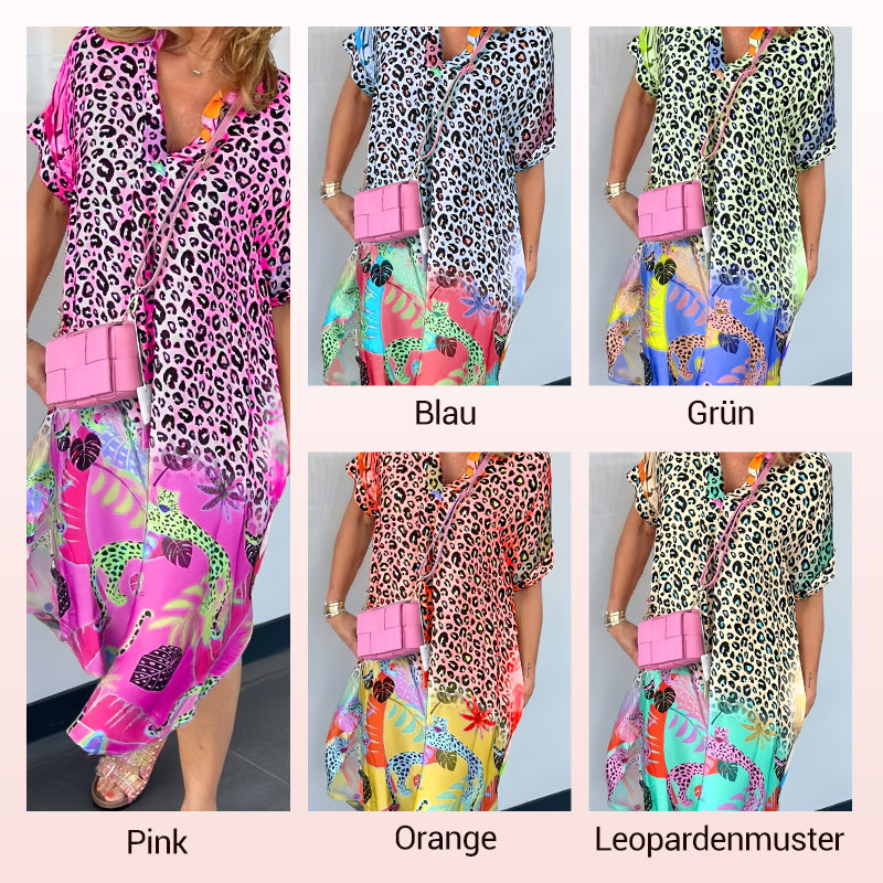 Sawyer | Lockeres, atmungsaktives Kleid mit Leopardenmuster