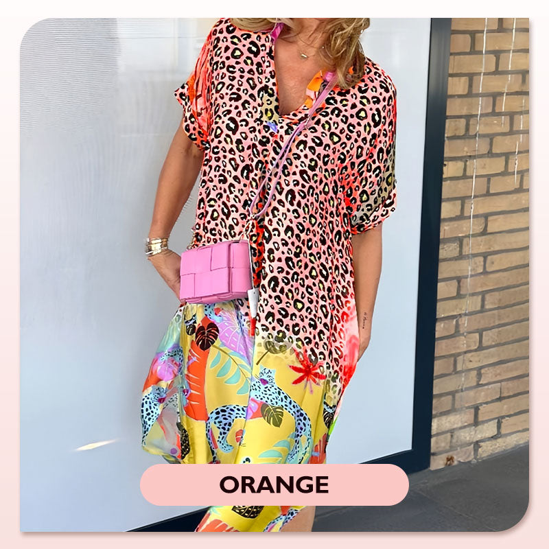 Sawyer | Lockeres, atmungsaktives Kleid mit Leopardenmuster