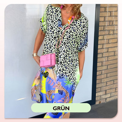 Sawyer | Lockeres, atmungsaktives Kleid mit Leopardenmuster