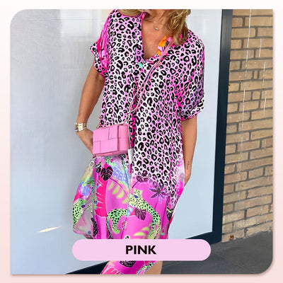 Sawyer | Lockeres, atmungsaktives Kleid mit Leopardenmuster
