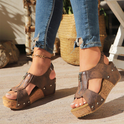 Kirstin | Trendige Keilabsatz-Sandalen mit offener Zehe für Damen