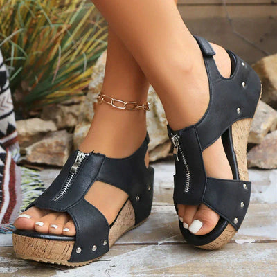 Kirstin | Trendige Keilabsatz-Sandalen mit offener Zehe für Damen