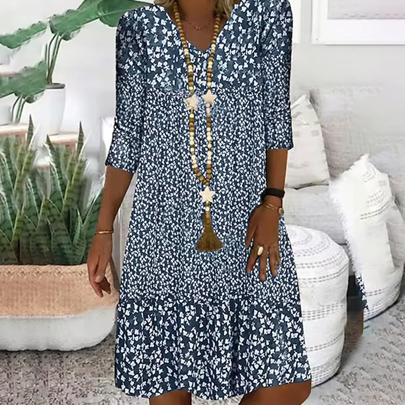 Marvin | Modische Damenblumenkleider mit Spitzausschnitt