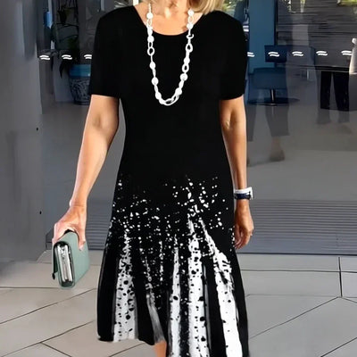 Terence | Damen plissiertes Kleid in bunten Blöcken