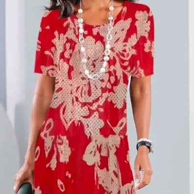 Terence | Damen plissiertes Kleid in bunten Blöcken