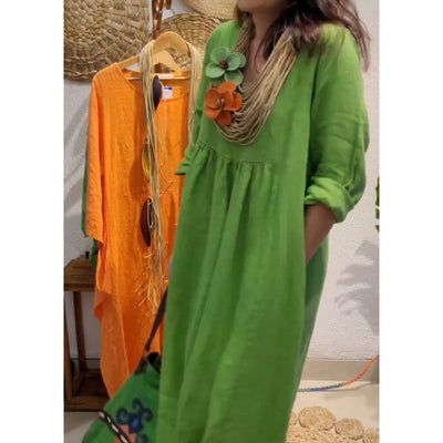 Hereta | Sommerkleider 2025 Neu! Aus Baumwolle und Leinen in uni, leicht